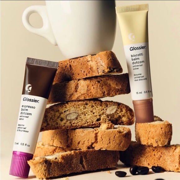 Glossier Tinted Lip Balm Dotcom Set Espresso & Biscotti Duo BNIB - Picture 1 of 12